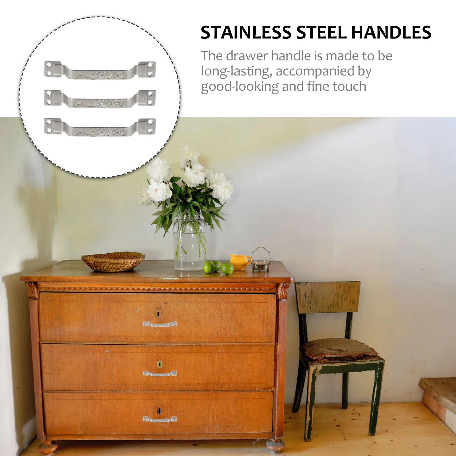 

3pcs Crane Chopping Board Handles Stainless Steel Modern Drawer Knobs For Kitchen Cabinet Furniture Cupboard Wardrobe Pulls