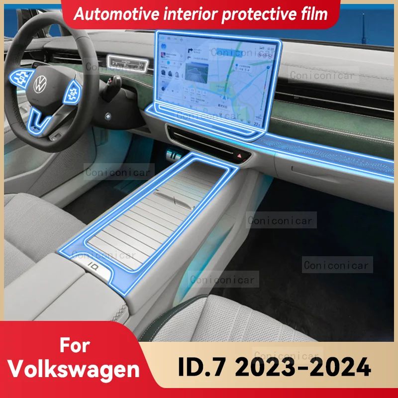 

Для Volkswagen ID.7 2023 2024, салон автомобиля, центральная консоль, экран, защитная пленка, ремонтная пленка против царапин, наклейка, аксессуары