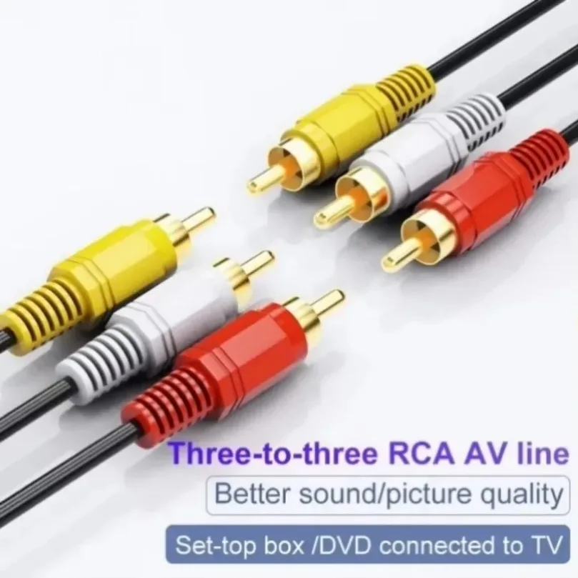 3,5-mm-Klinkenstecker auf 3 RCA AV-Kabel, Audio-Video-AUX-Stereokabel, 3RCA-Standard-Konverterkabel für TV-Box, CD-, DVD-Player