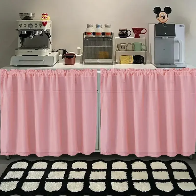 

140*70cm Waterproof Cabinet Curtain Short Kitchen Sundry Shade Partition Curtain Desk Shoe Cupboard Dustproof Decorative Curtain