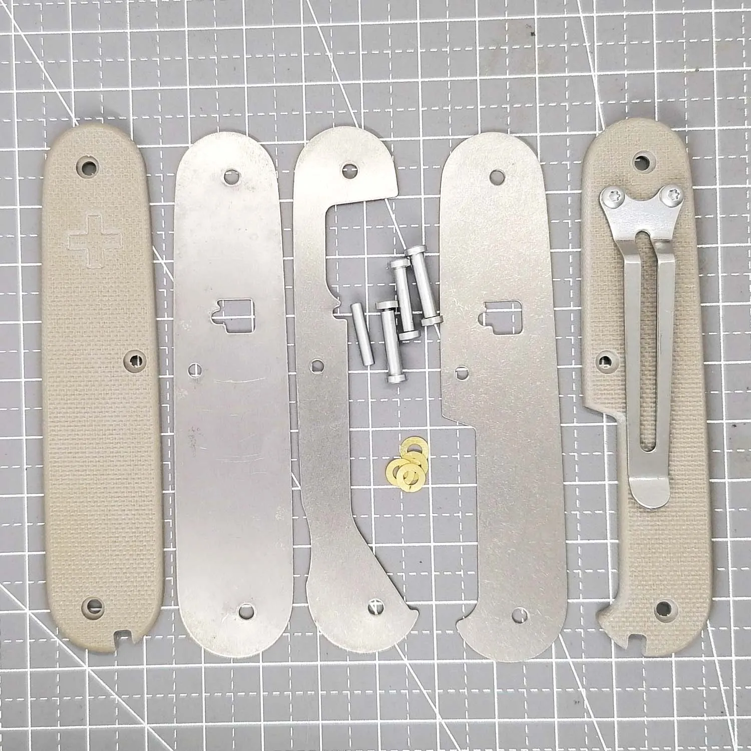 Imagem -03 - Custom Made G10 Modificar Escalas 91 mm Canivete Suíço Victorinox Alça de Modificação para Sak com Clipe de Bolso Par