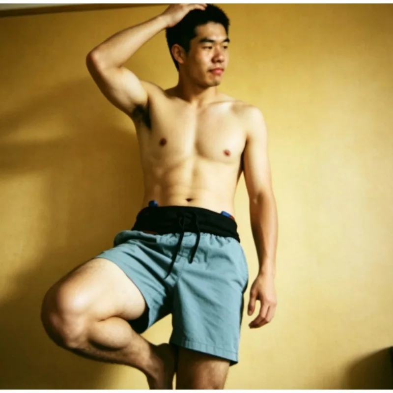 

New Men Running Shorts Flash Dry Dual Layer Sport Shorts With Fanny Pack Multi Pockets