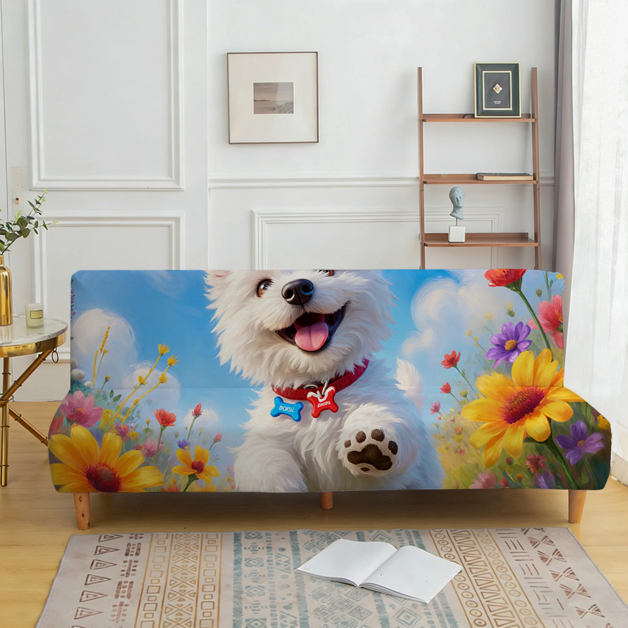 All-inclusive elastic scratch-proof sofa bed cover, vitality cute pet sofa bed cover, easy to install, machine washable