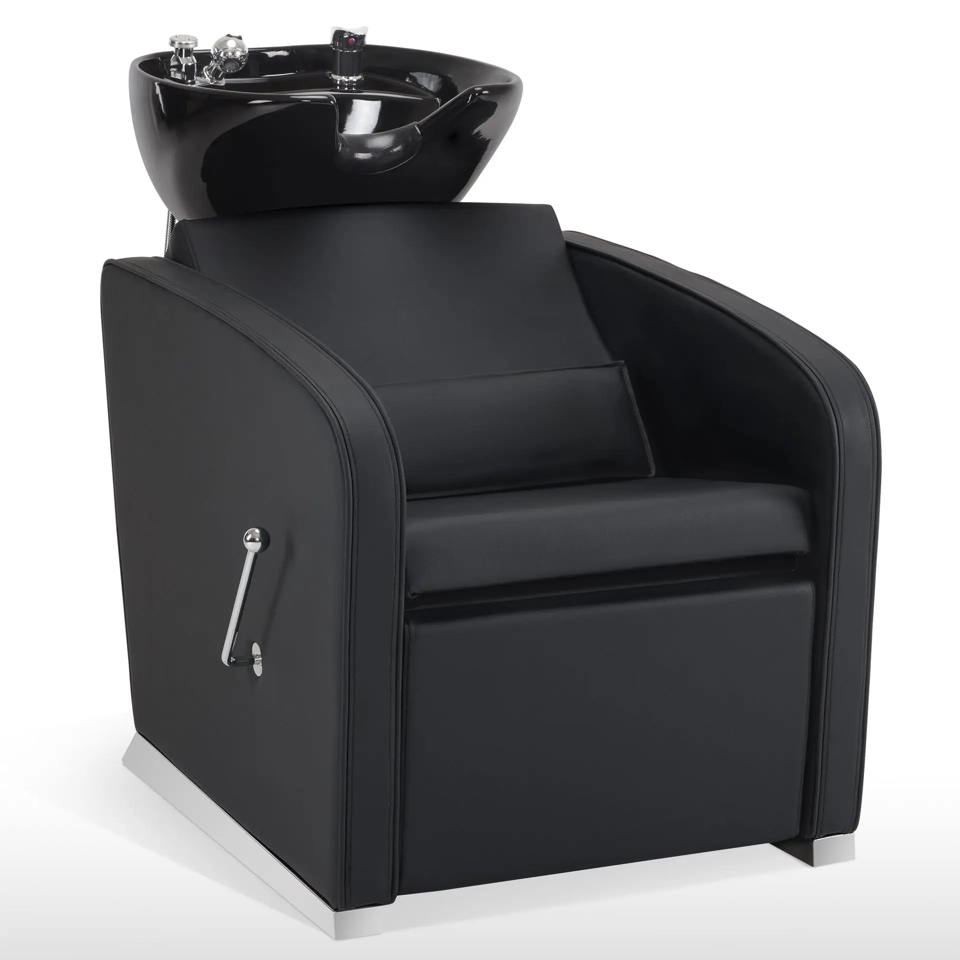 

Modern Plastic Spa Massage Shampoo Chair Durable Backwash Washing Chair with Black Ceramic Bowl Hot Sale for Hair Salon Spa Bed