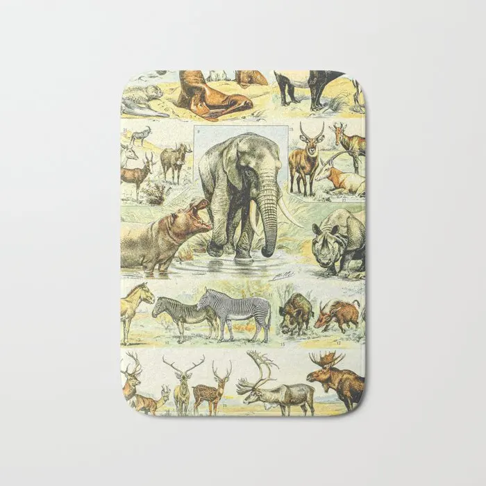 HOT Bathroom Rugs Dusty Blue Bath Mat Flannel Absorbent Non Slip Doormat for Entrance Door Bathroom Mat Set cute floor mat