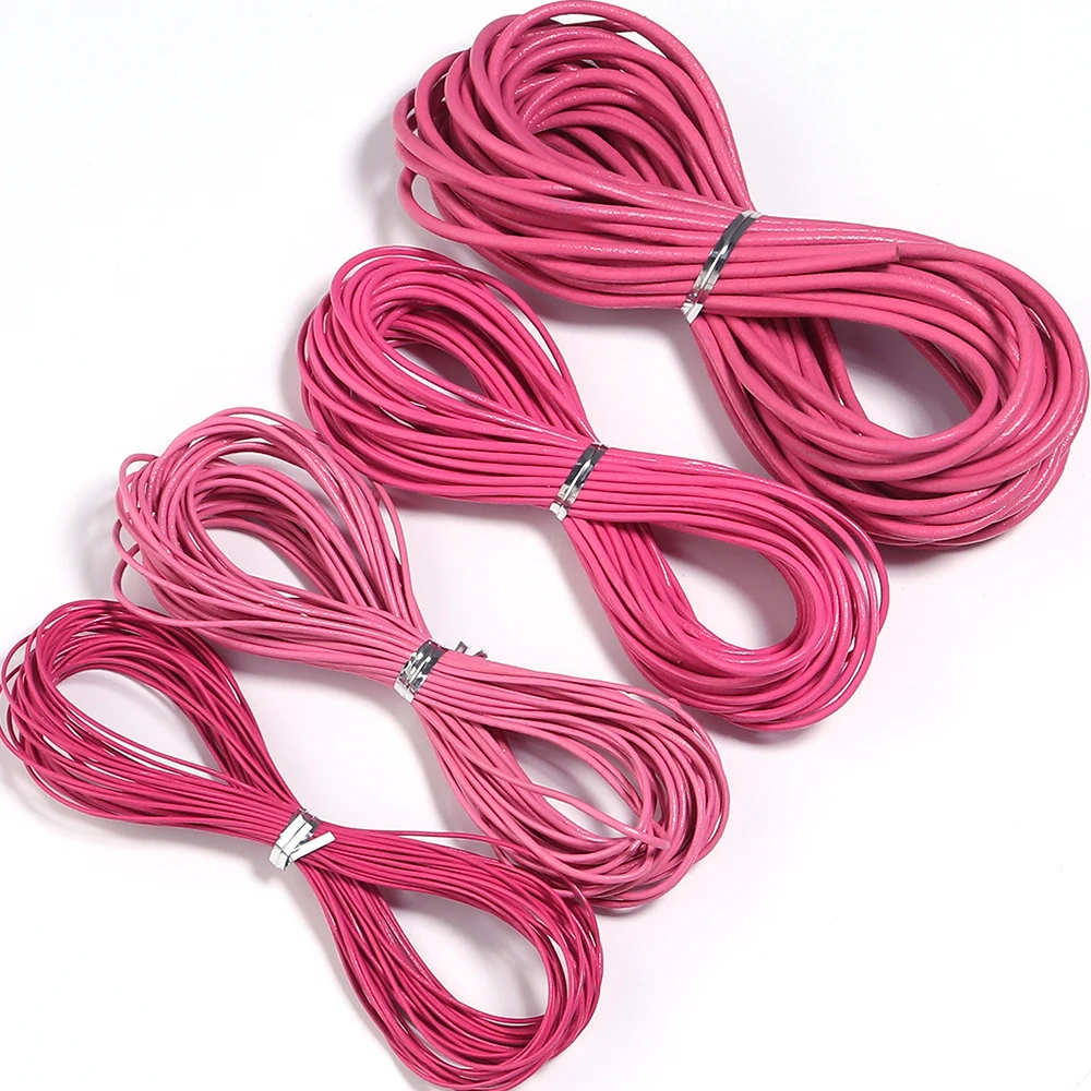 10 Meter 100 % echtes Lederband, Durchmesser 1/1,5/2/3 mm, buntes rundes Lederseil für Armband, Halskette, DIY-Schmuckherstellung – Detail 15