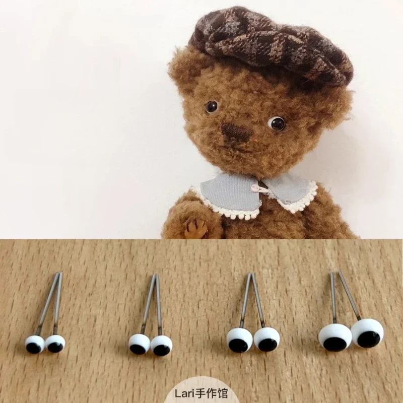 DIY Hand Sewn Teddy Bear Glass Eyes Positive Eyes Deviation Eyes Hook Needle Doll Eyes 1 Pair Set