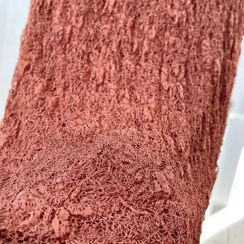 Women\'s Brown See Through Back Halter V Neck Knit Midi Dress, Elegant Summer Holiday Dress, High Quality Dresses, New Arrivals,