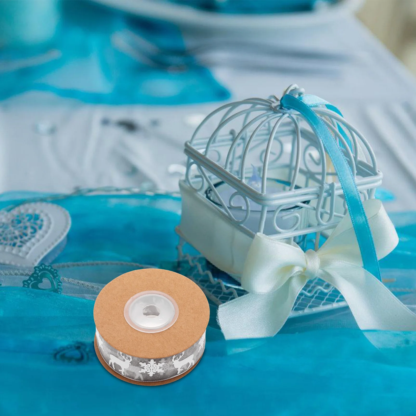 

1 Roll 10M Christmas Deer Snowflake Pattern Craft Trim Ribbon Gift Wrapping Party Decoration Wedding Sewing Floral Packaging