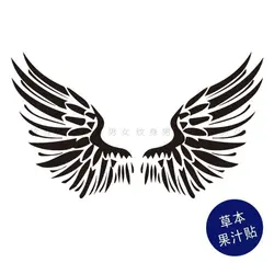 Angel Wing Herbal Tattoo Stickers for Women Man Shoulder Neck Tatto Waterproof Temporary Tattoos Cute Art Lasting Fake Tatoo