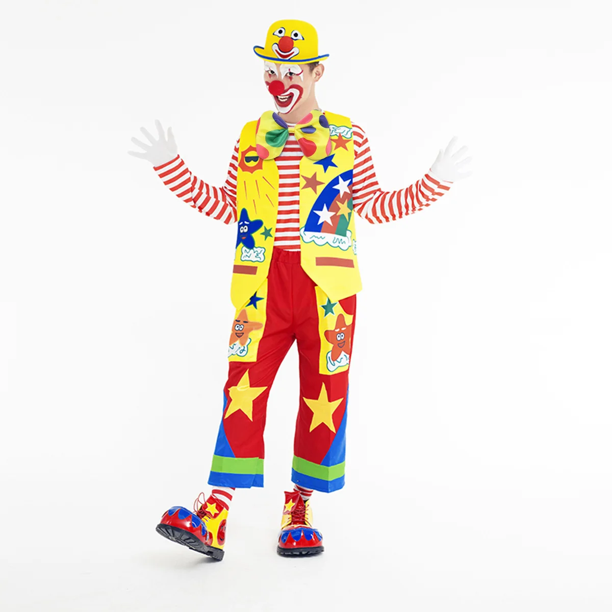 

Butterfly Knot Bow Tie Satin Polka Dot Elastic Neck Strap For Clown Costume Fancy Dress Halloween Xmas Party Accessory