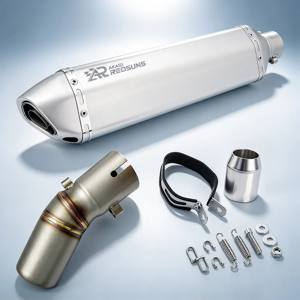 For CFMOTO 450SR NK450 Aftermarket 51mm Exhaust Mid Tube, Motorbike Exhaust Transition Pipe, Not Compatible With 2025 Single Swi