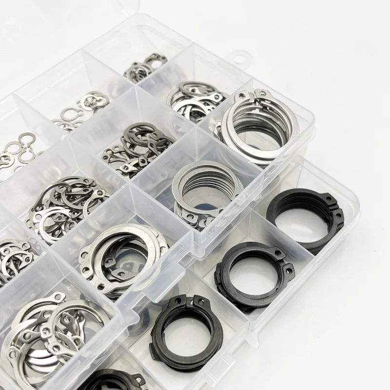 Externe Sicherungsringe C-Clips Unterlegscheiben Sicherungsringe Interne Sicherungsringe aus Edelstahl und Kohlenstoffstahl M3-M48 für Wellen – Detail 5
