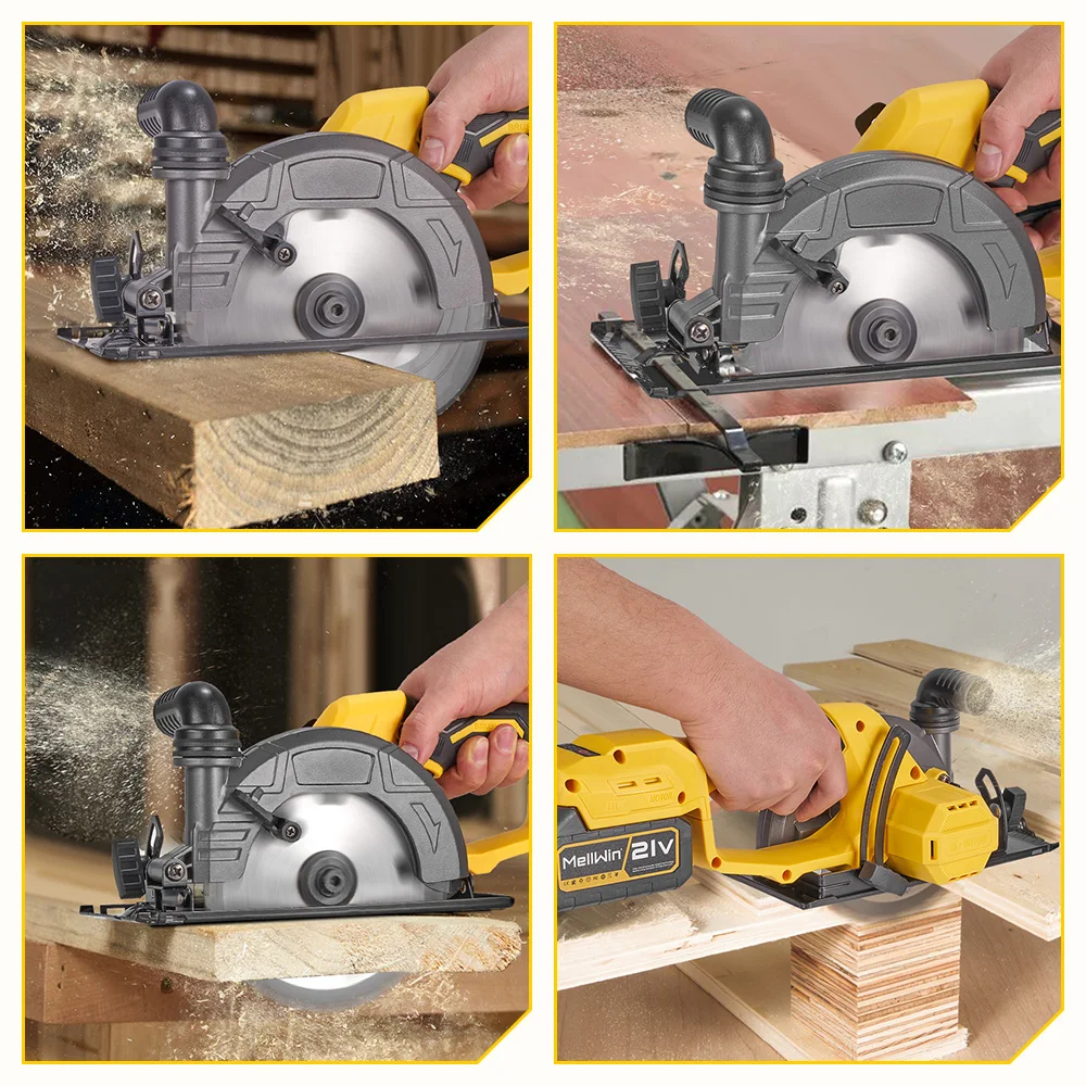 MELLWIN Electric Circular Saw 150mm 6 Inch Brushless Handheld Multi Function Power Tool for Makita 18V Battery Pin - Image 6
