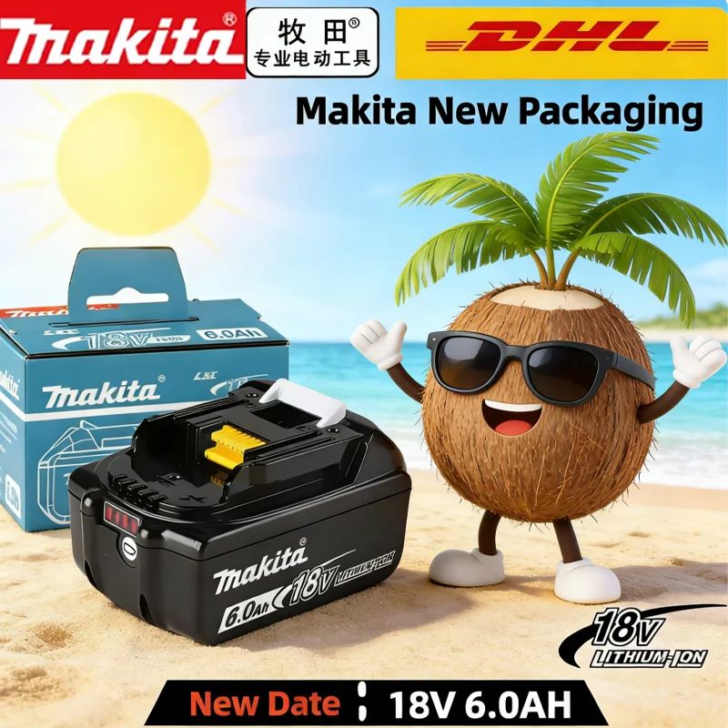 

Original Makita battery 18V 6AH rechargeable battery, power tool BL1830 BL1840、BL1850、BL1860B for Makita 18V battery