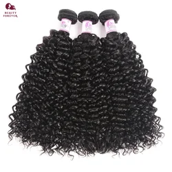 Beautyforever-mechones de cabello humano rizado malasio, cabello humano virgen sin procesar, grado 12A 100%, 3 mechones
