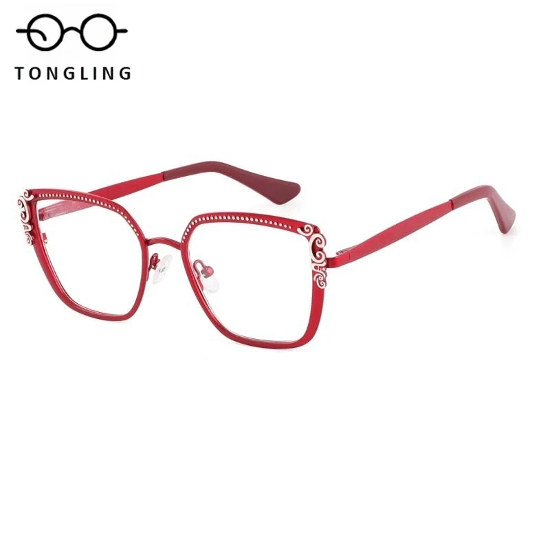 

2025 New Summer Women Glasses Metal Embossed Variety Colors Fashionable Unique Frames Can Be Paired with Prescription Lenses