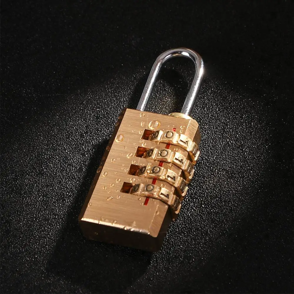 1pc 4 Digits Number Resettable Code Locks Security Tool Pure Cooper Password Code Password Lock Brass Combination Lock Padlock