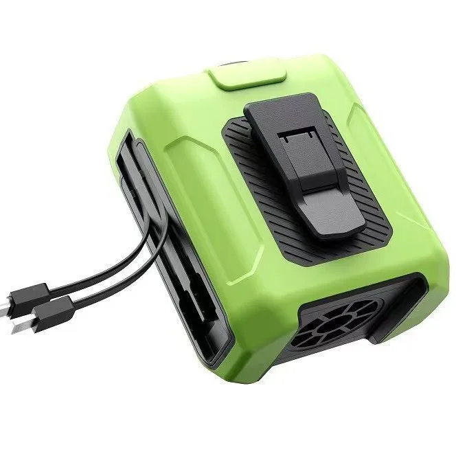 

Outdoor powerful high-speed waist fan digital display with its own cable power bank flashlight anti-skid drop