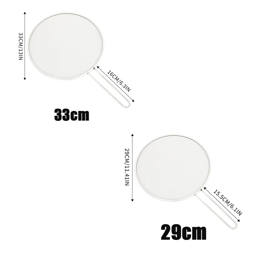 1 stücke 29/33 cm Edelstahl Öl Splash Bildschirm Rund Öl Schild Hohl Griff Anti Verbrühen Verwendet Für Küche tiefe Braten Kochen – Detail 1