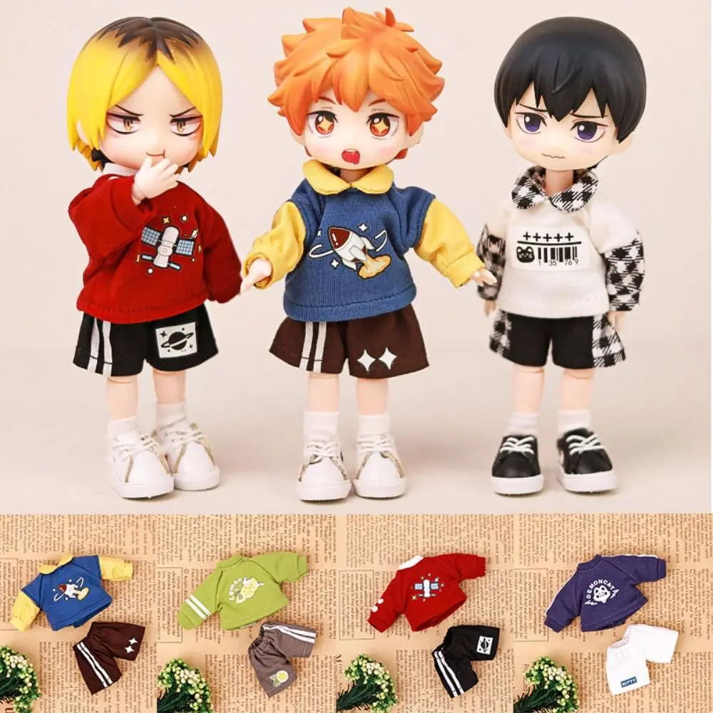 ファッションコットン人形服ミニキュートパーカーパンツDIY 5色おもちゃ 1/11 OB11人形用 1/12 BJD/GSC人形/オビツ11人形用