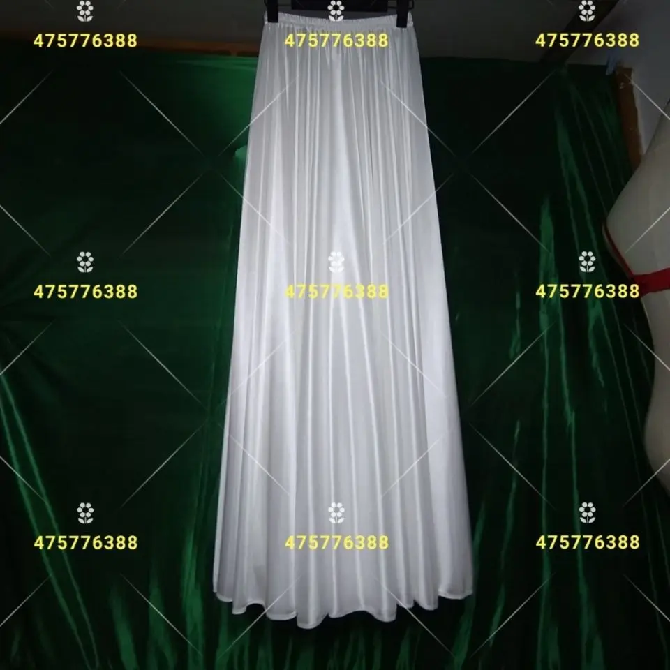 110cm Length Satin Silk Long Skirt Sexy Women High Waist Yoga Sleeping Loose Bottoms