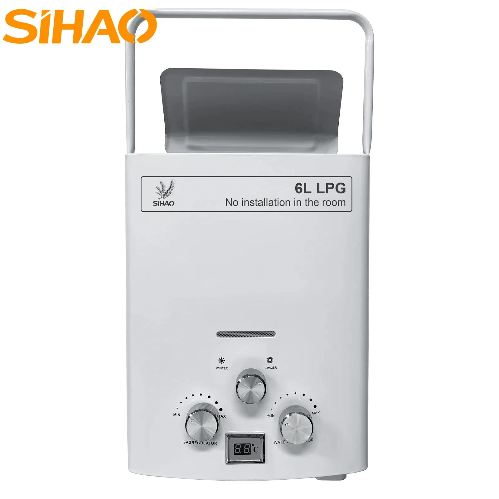 LPG Gas Water Heater|SIHAO 6L Portable Instant Tankless LPG Gas Water Heater Liquefied Petroleum Gas Boiler Kit for Home Camping Outdoor RV Digital Display Hot Water Heating Appliance