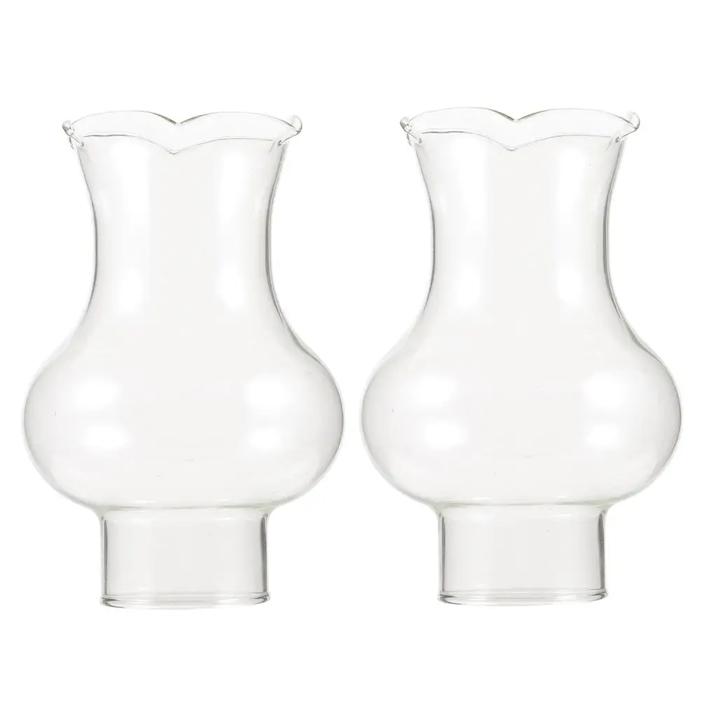 2 stücke Glas Lampenschirm Für Öl Lampe Ersatz Lampe Schornstein Glas Kerosin Lampe Schornstein Klar Lampe Abdeckung Für Öl zylinder