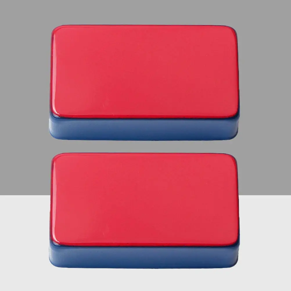 2Pcs Electric Guitar Pickup Cover Brass Humbacker Cover for Style Fully Enclosed Metal Top Red Bottom Blue Anti Rust Stain