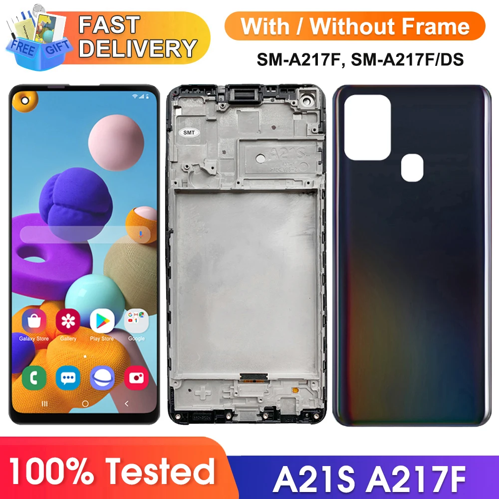 a21s Display Screen for Samsung Galaxy A21S Lcd Display Digital Touch Screen with Frame for Samsung A21S A217 A217F A217F/DS