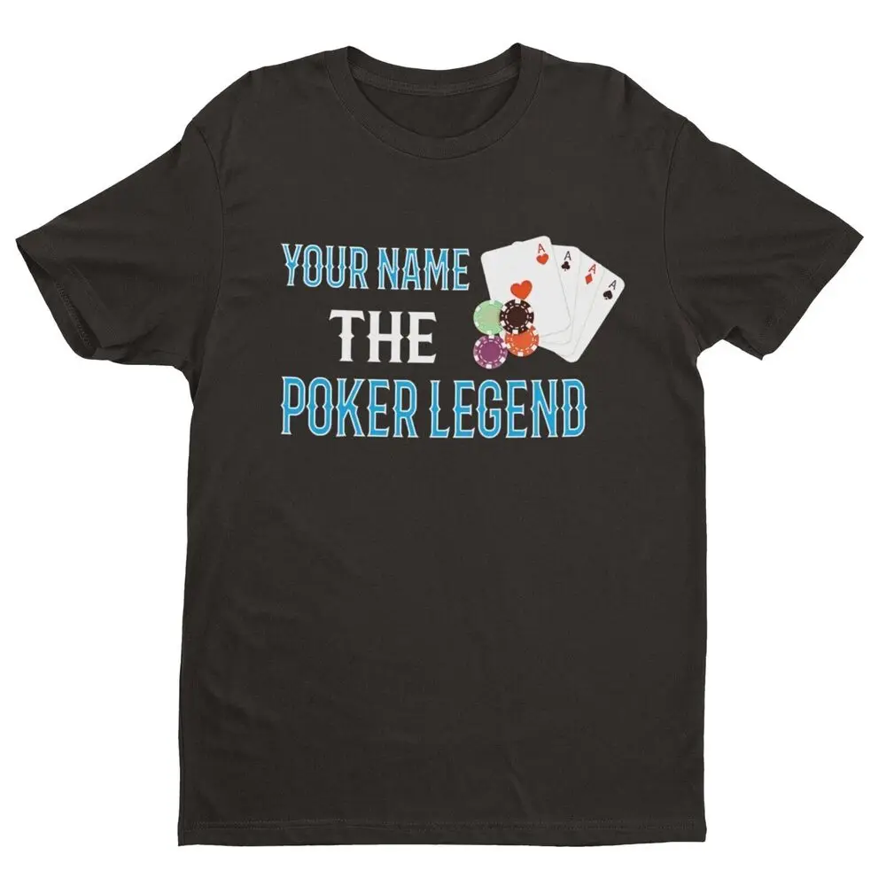 PERSONALISED Poker T Shirt YOUR NAME The  LEGEND Gift Idea Cards Player Luxury vintage oversized