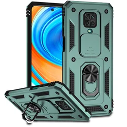 For Xiaomi Redmi Note 9S Case Shockproof Armor Magnetic Ring Holder Back Cover for Redmi Note 9 Pro Max Slide Lens Protect Cover