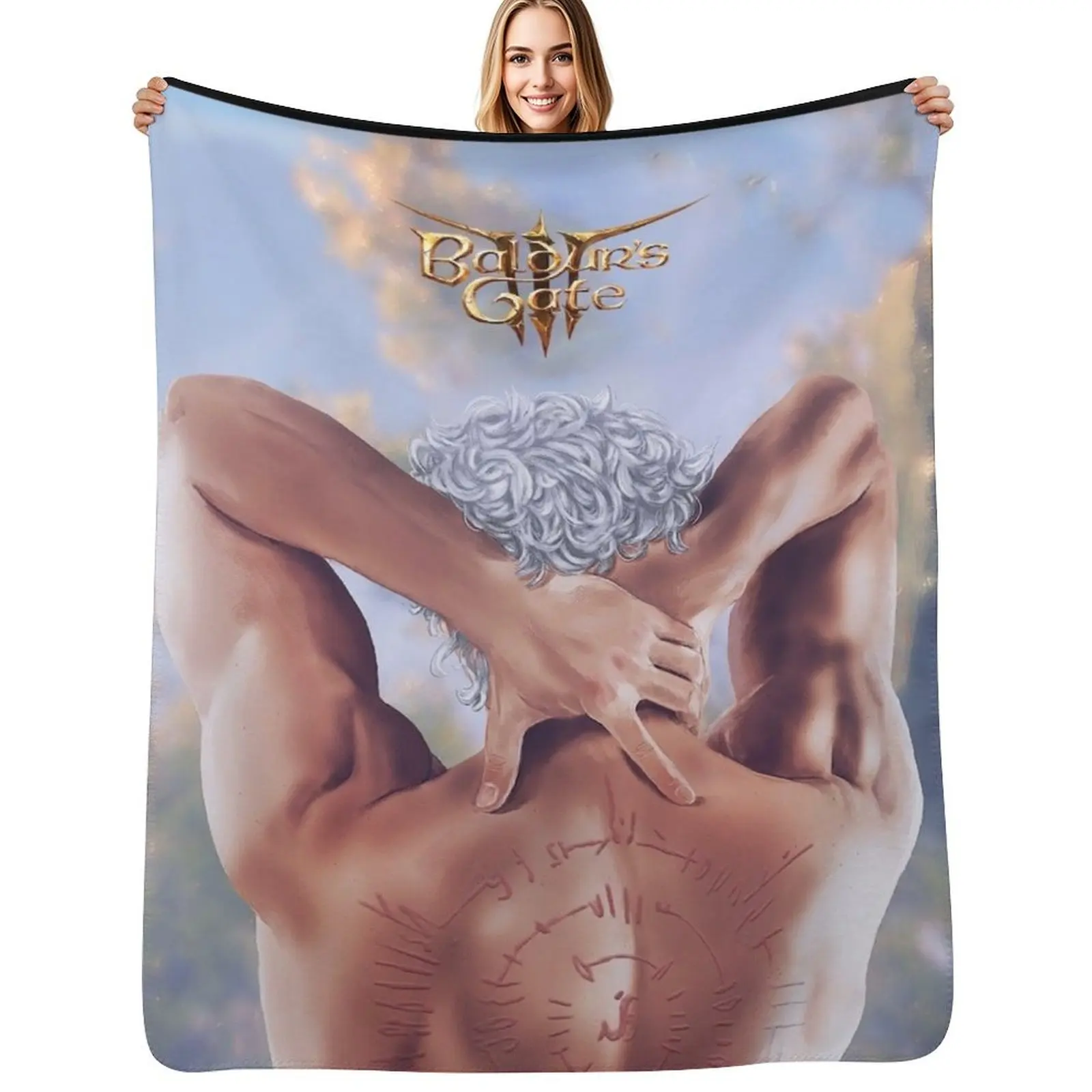 

Astarion back Throw Blanket Flannel sofa bed Hairys Summer Blankets