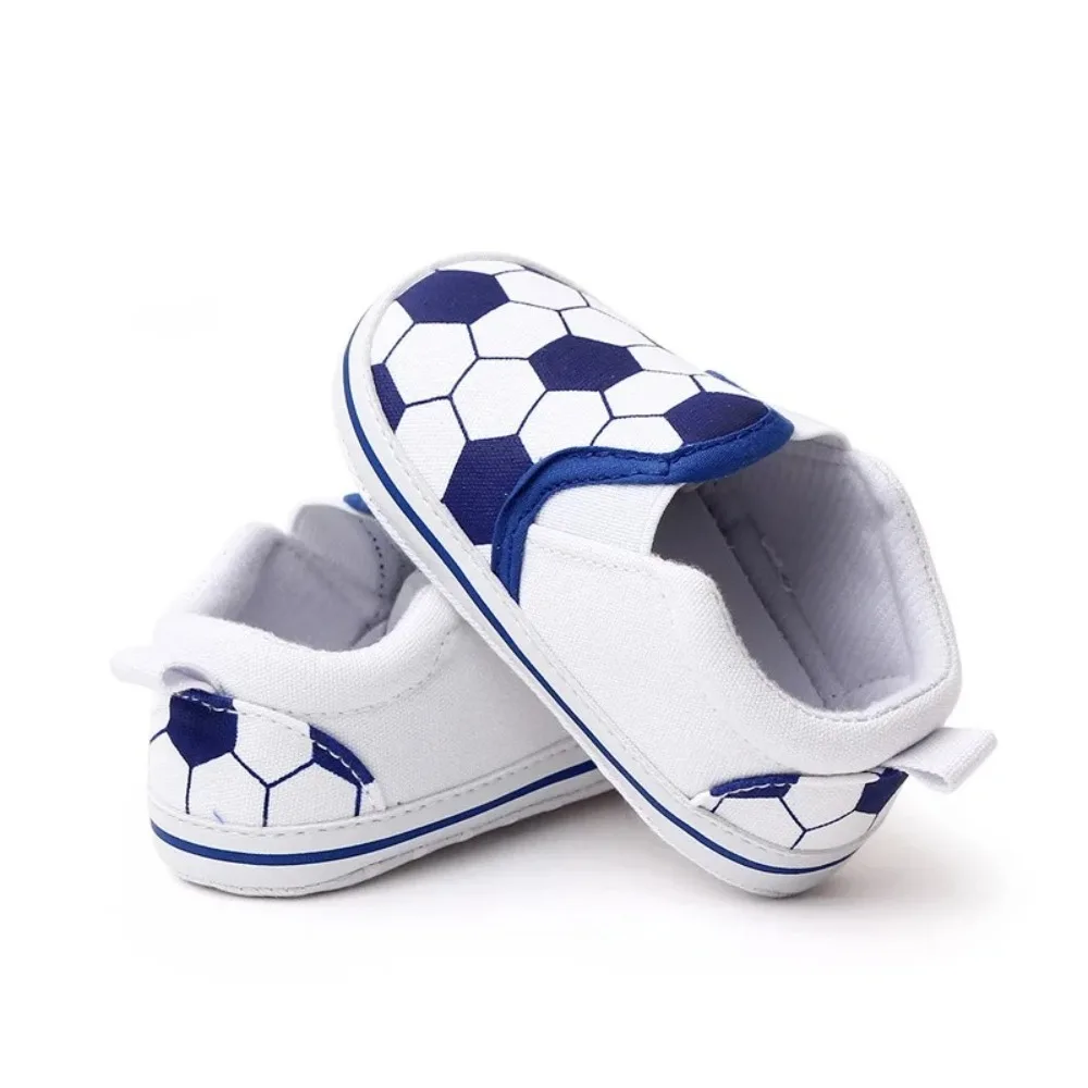 0-18 Months Baby Canvas Soccer Sports Shoes Checkered Pattern Shallow Mouth Baby Shoes for First Steps Cotton Sole Non-Slip