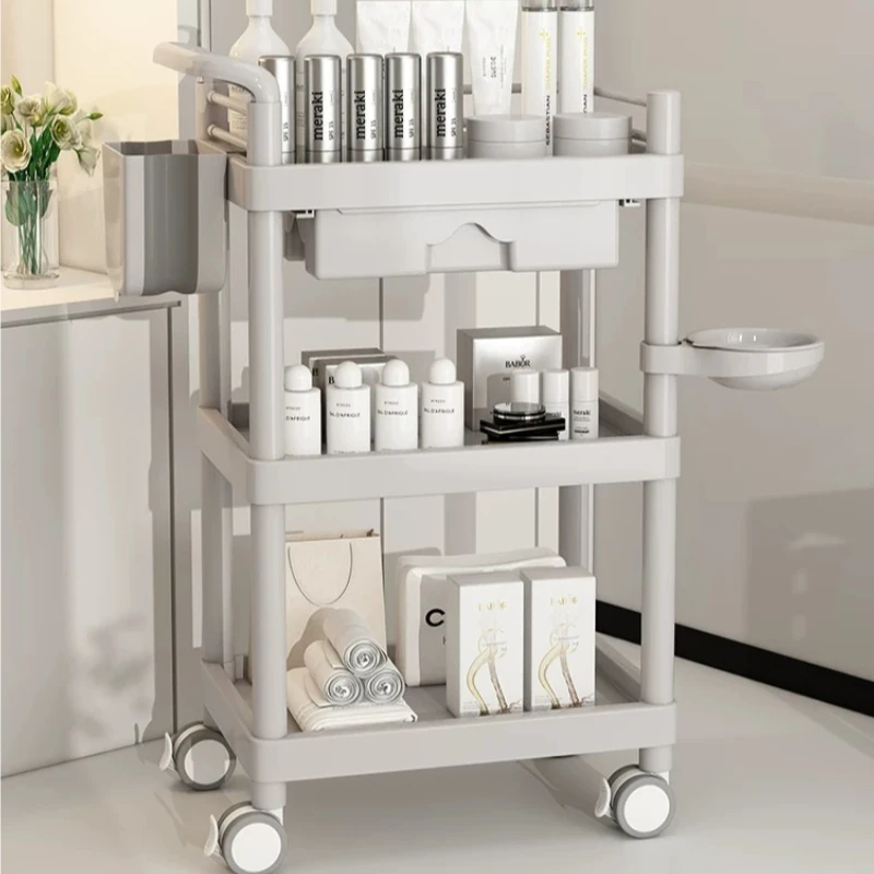 Multifunctional Beauty Trolley, Multi-Tier Storage Cart for Salon, Waterproof Rustproof Medical Tool Cart for Hydra Facial