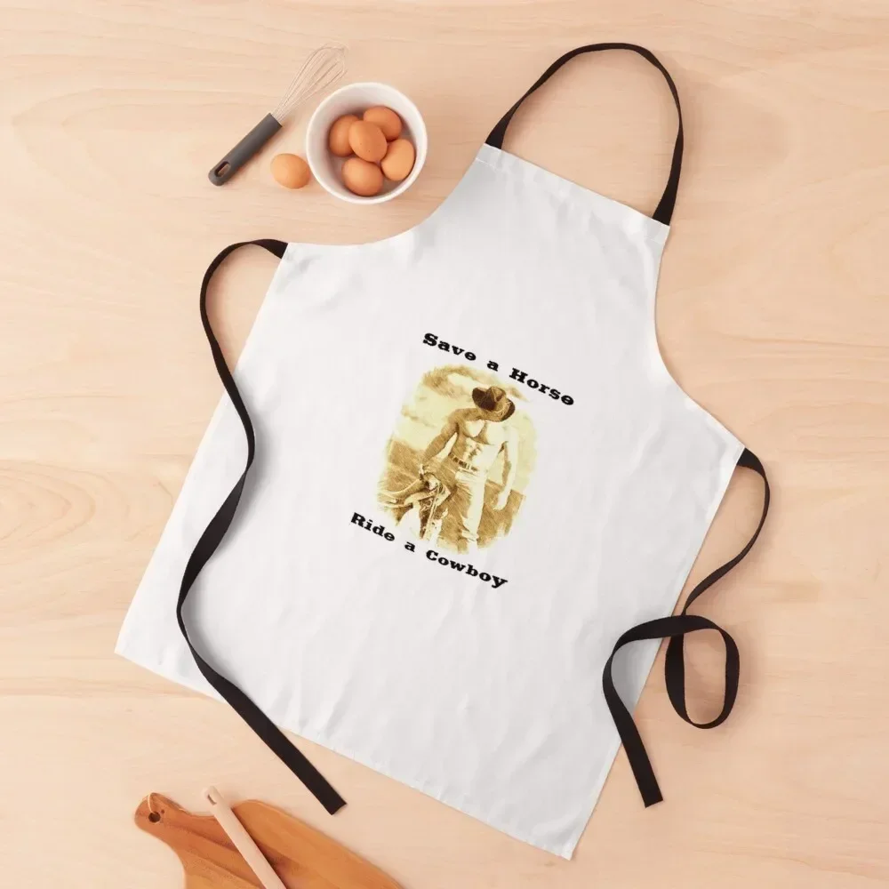 Save a Horse Ride a Cowboy Apron Kitchen Tools Useful Things For Kitchen kitchen woman Apron