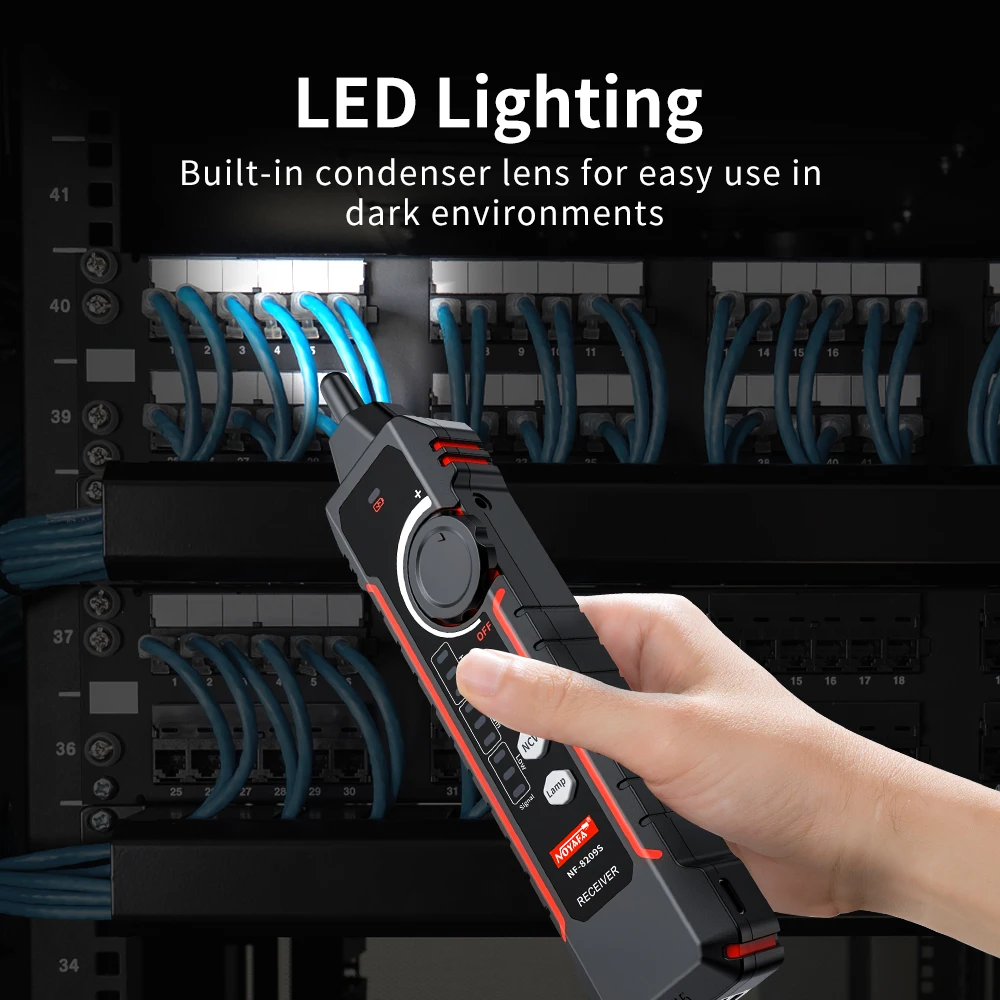 Imagem -05 - Noyafa Nf8209s Cabo de Rede Testador Cabo Rastreador Cat5 Cat6 Poe Testador Detectar Comprimento Teste Continuidade com Ncv & Lâmpada