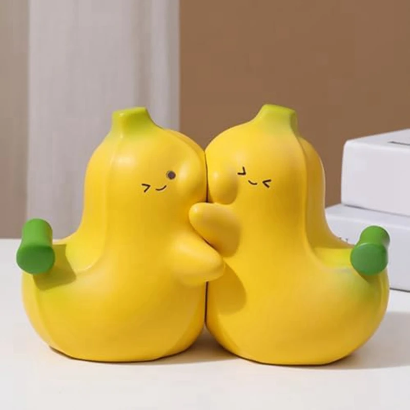 1 Pair Non-Skid Bookend Decorative Book Stoppers Holders Book Shelf Banana Shaped Book Ends Yellow For Home Desk Office