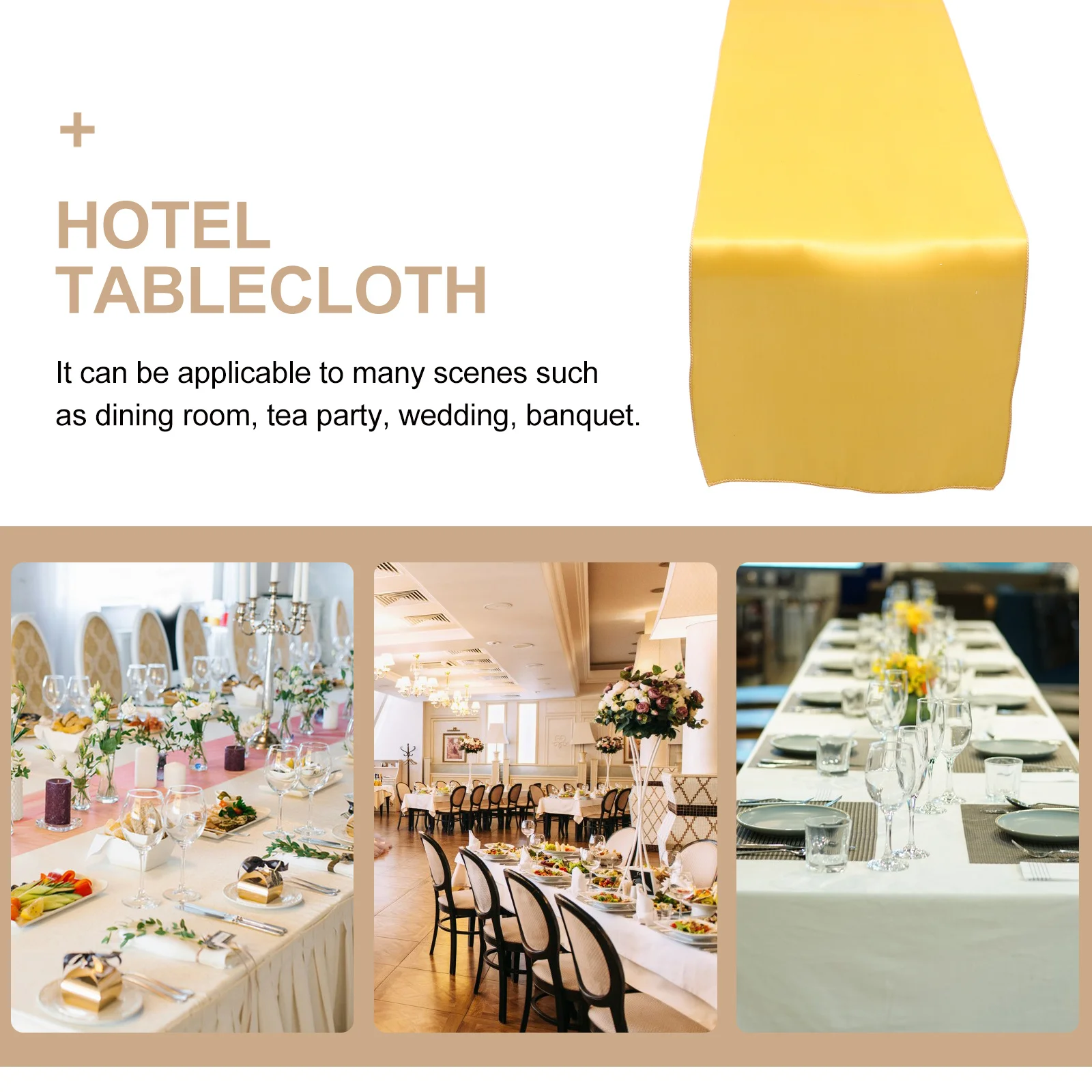 

4Pcs Satin Table Runner Solid Color Smooth Fabric Elegant Wedding Party Banquet Dining Decorative Tablecloth Home Festival Decor