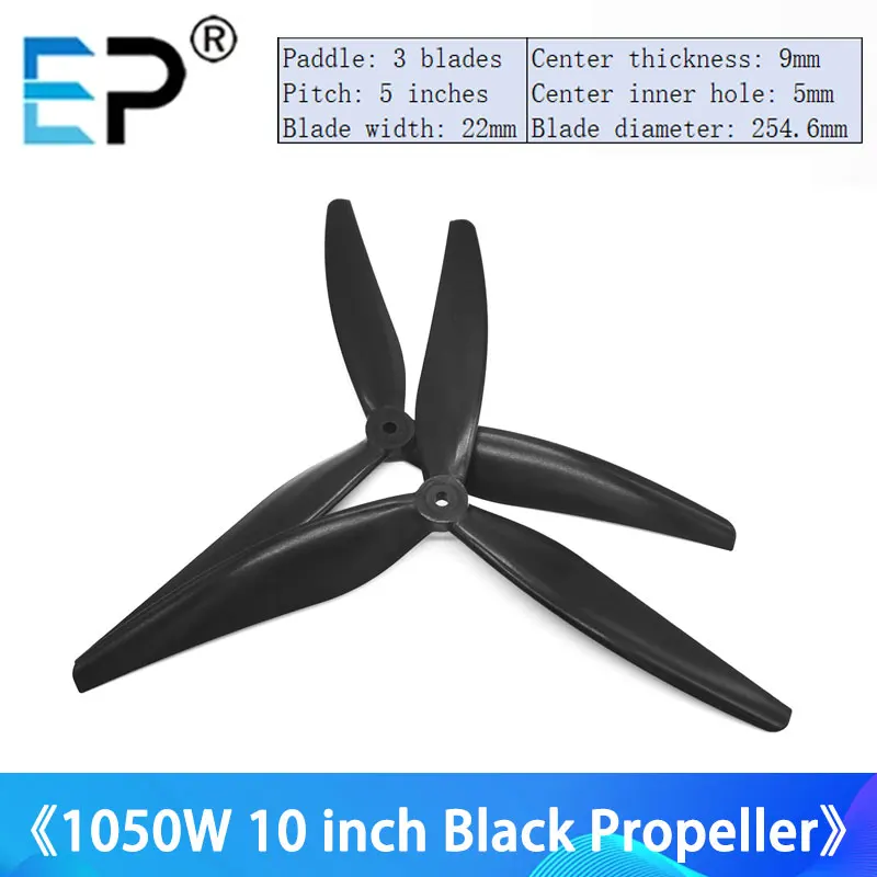 2Pairs (2CW+2CCW) E-power 1050W Bredere 10X5X3 3-Blade Glasvezel Nylon Propeller voor Multirotor 10 "FPV Drone