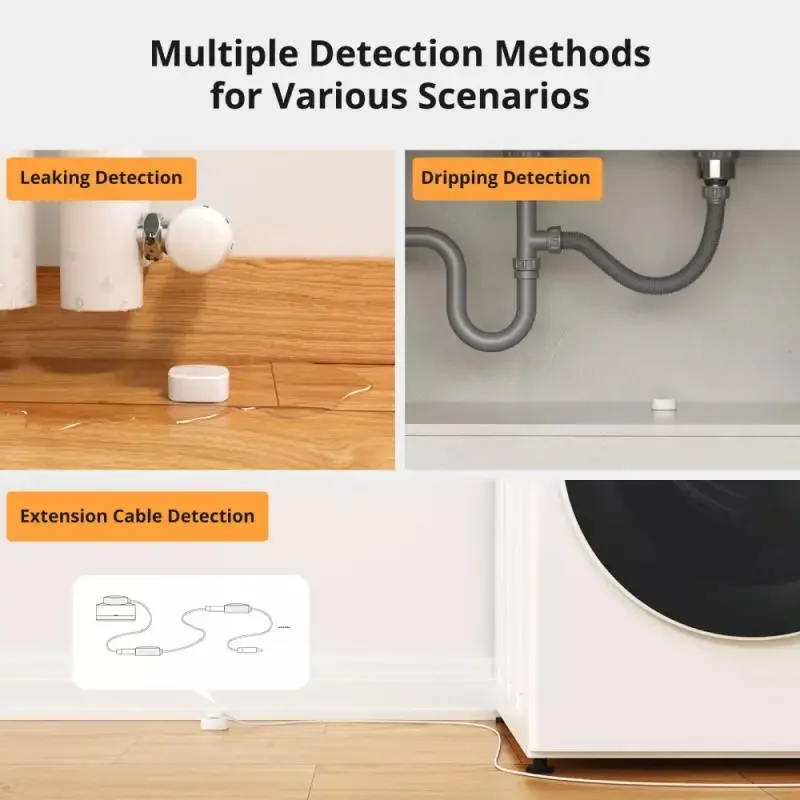 SONOFF-Capteur de fuite d'eau SNZB-05P Zigbee, détection de fuite et de gouttes, diagen temps réel, notifications multiples, support arc-en-ciel