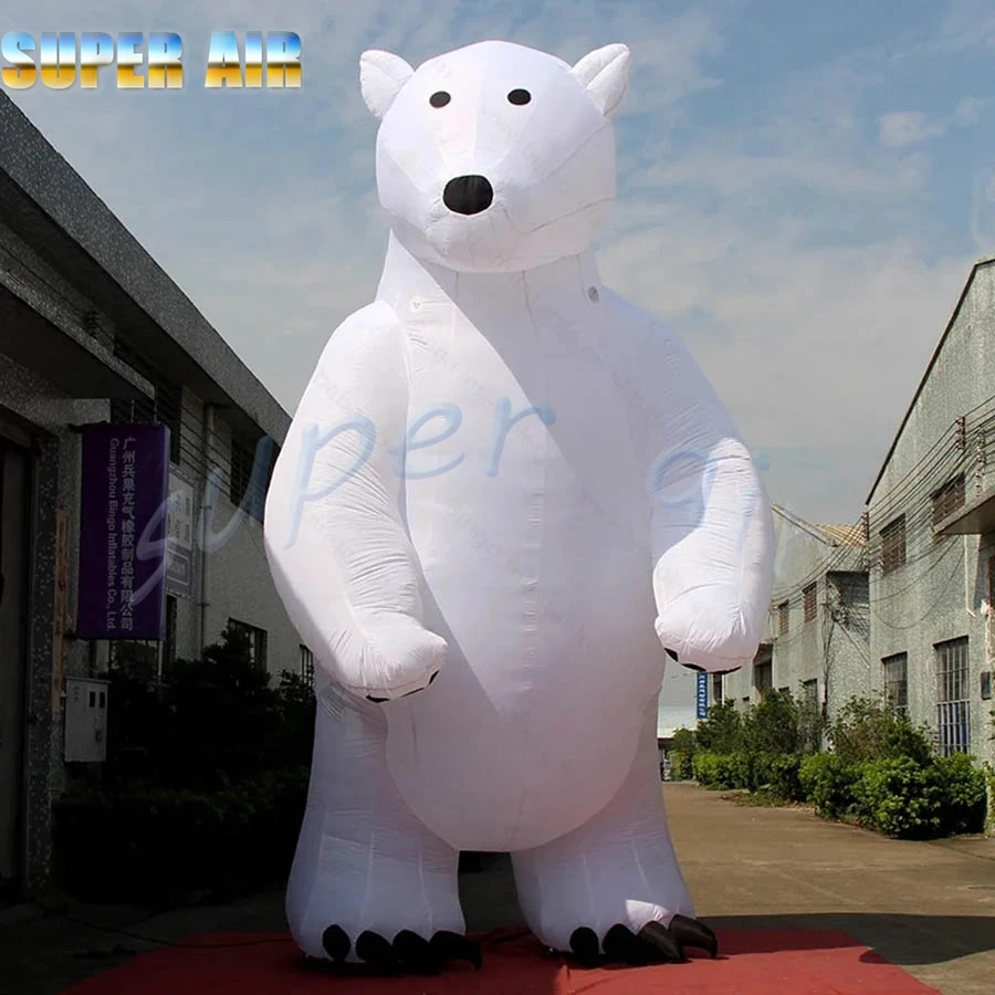 Outdoor decoration inflatable animal model inflatable polar bear with air fan for decoration