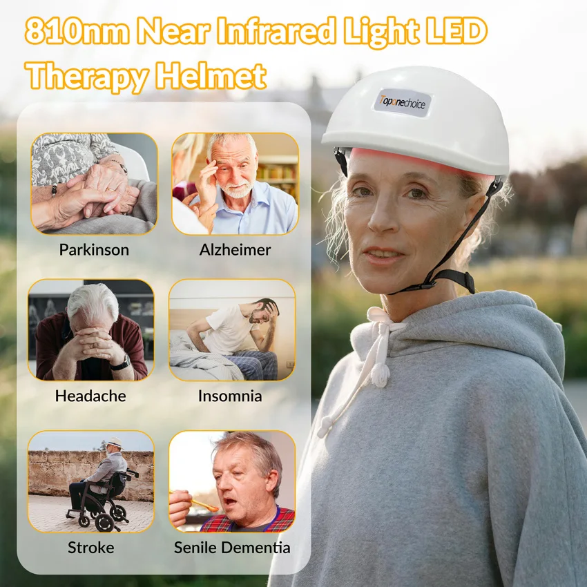 

810nm Near Infrared Light Therapy Photobiomodulation Brain Helmet Photodynamic Treatment Parkinsons Stroke Depression TBI