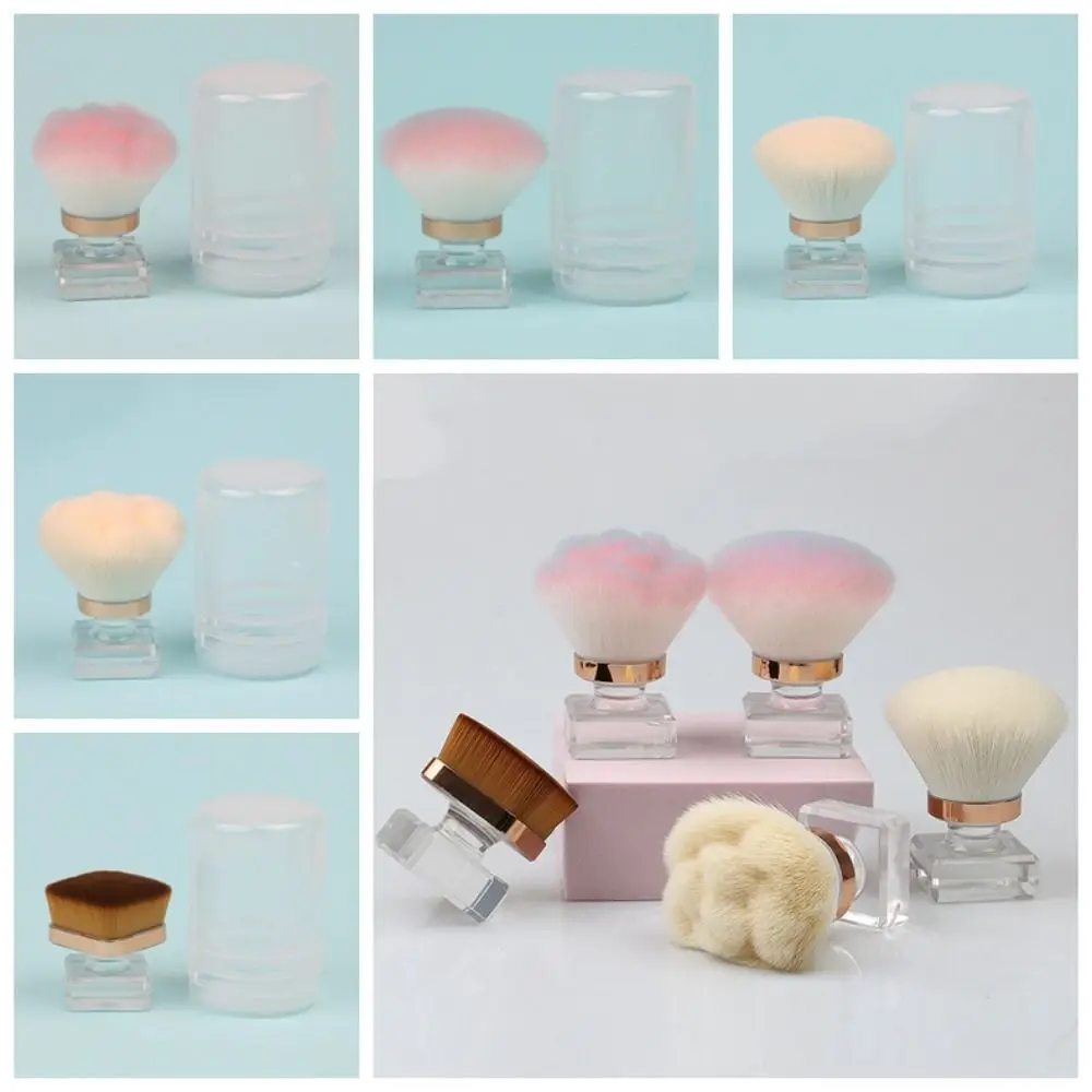 Moda rosa forma pó blush escova ferramentas cosméticas à prova de poeira escova de limpeza de unhas arte do prego manicure escova de maquiagem senhora meninas