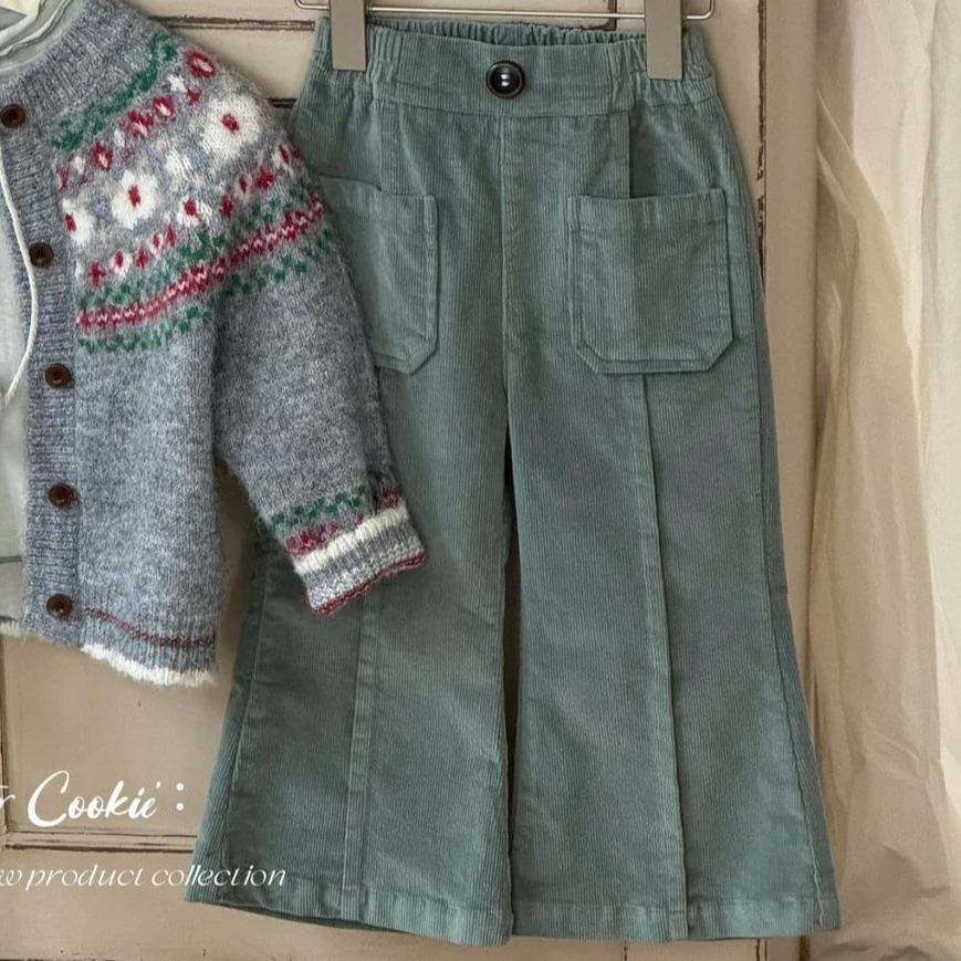 Girl Pants 2026 Spring and Autumn New Childrens Clothing Korean Girl Baby Foreign Leisure Stretch Straight Tube Micro Pants