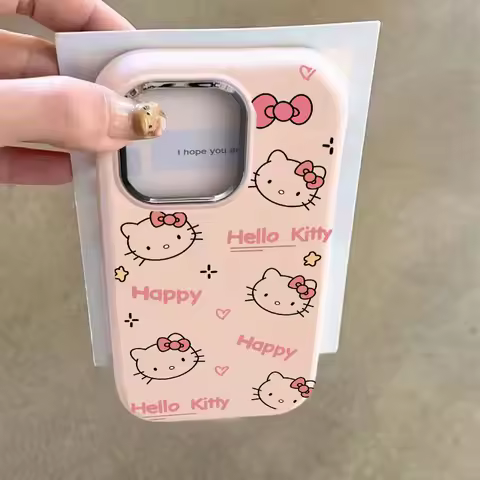 Hello Kitty Electroplated Lens Case for Samsung Galaxy S24 S20 FE S23 Plus S22 S25 Ultra A16 A15 5G A35 A54 A14 A32 A05 A05S A24