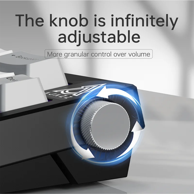 Ajazz Ak650 Wired Mechanical Keyboard Volume Knob Gasket Structure Full Key Hot Swappable Full-Color Rgb Effect Game Keyboards