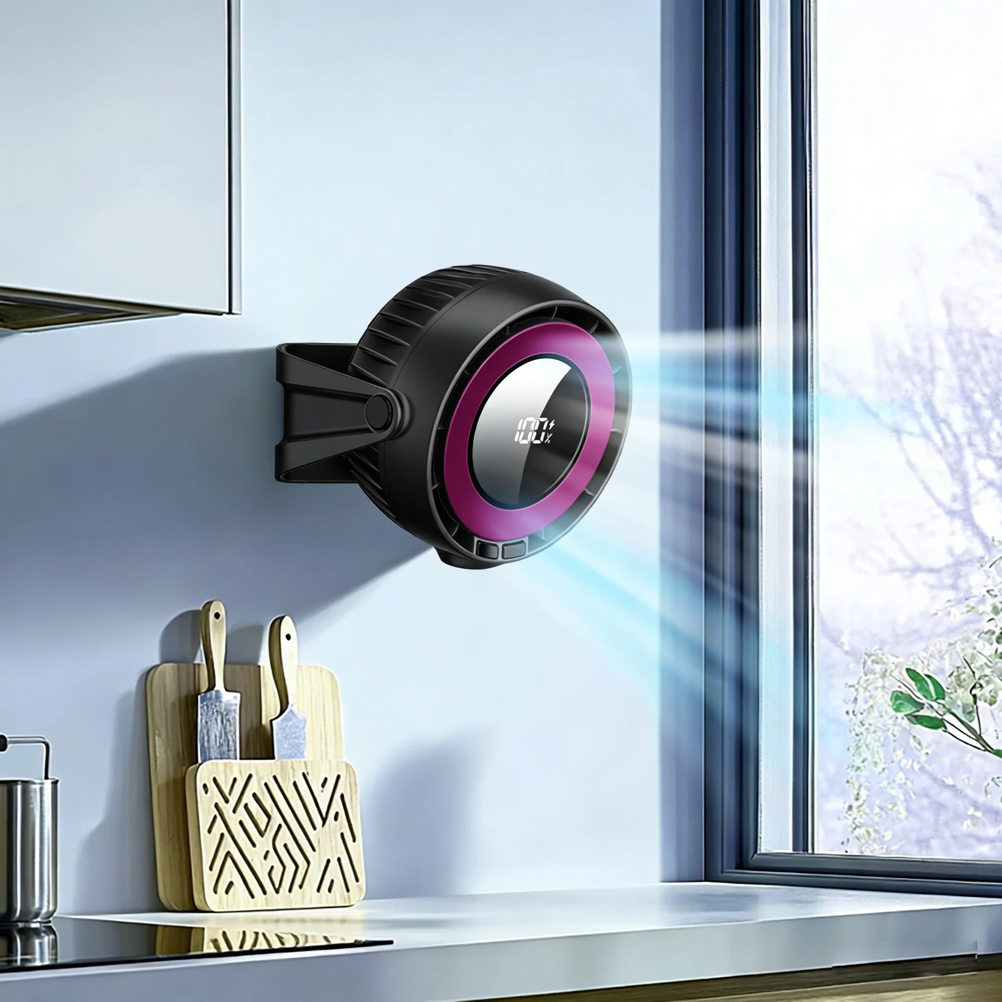 Multi Functional Wall mounted Fan,Mini Portable Fan for Camping,Adjustment Standing Fans Quiet Desk Table Personal Fan
