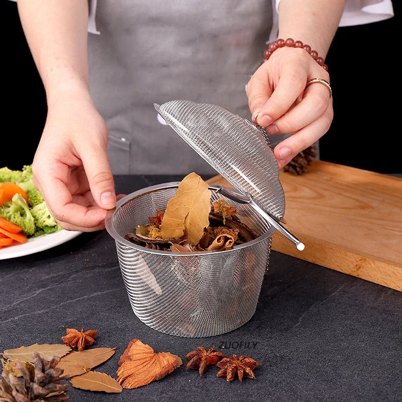 

Нержавеющая сталь 304, чай, кофе, рагу, специи, суп, травяное сито, заварочный многоразовый мешок для приправ, шарик, кухонный фильтр-саше с цепочкой