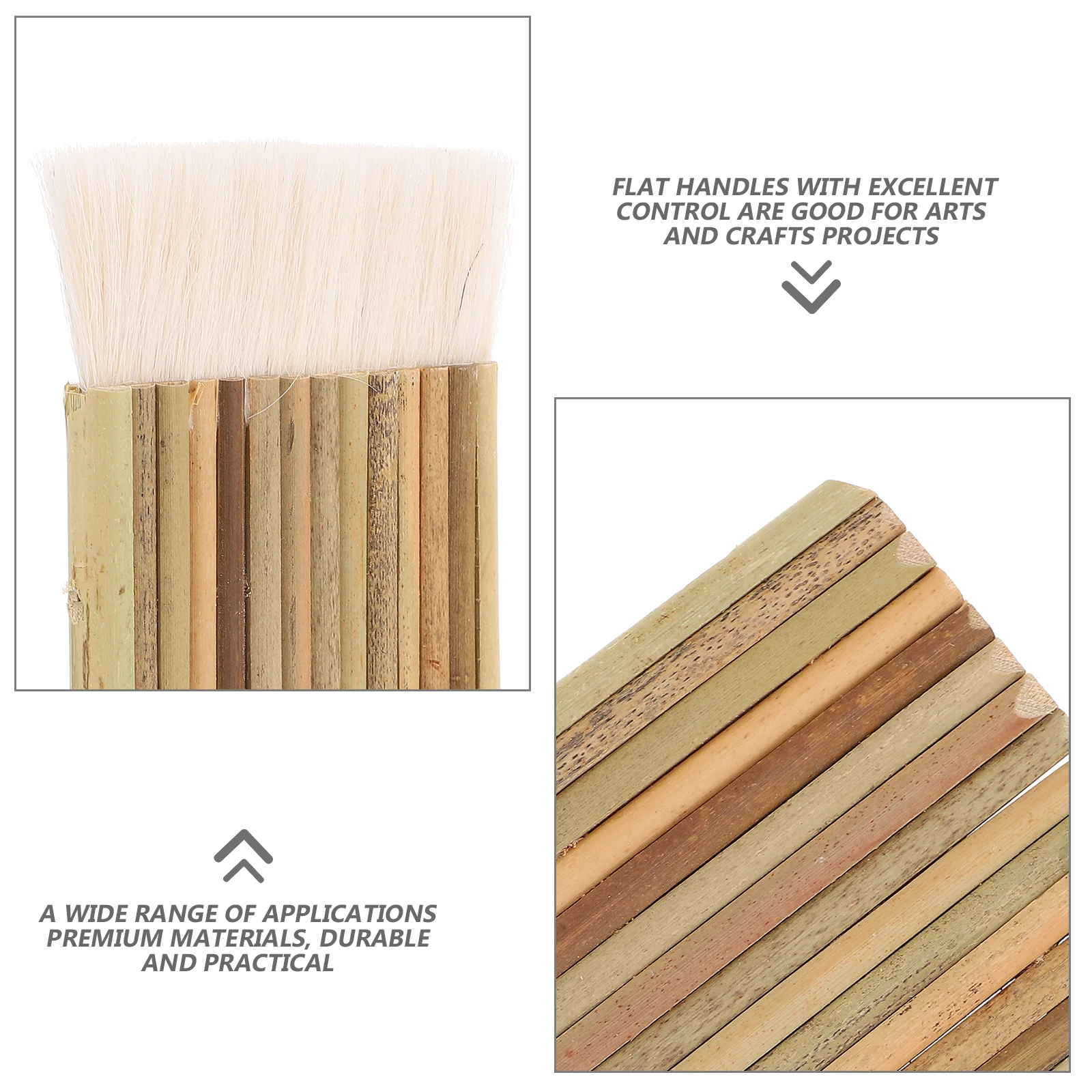 

5pcs Large Paint Brushes Oil Watercolor Hake Wide Art Supplies For Painting Gluing Pottery Sizing Wash Wood Handle Flexible